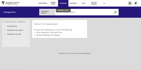 Screenshot database search in CataloguePlus