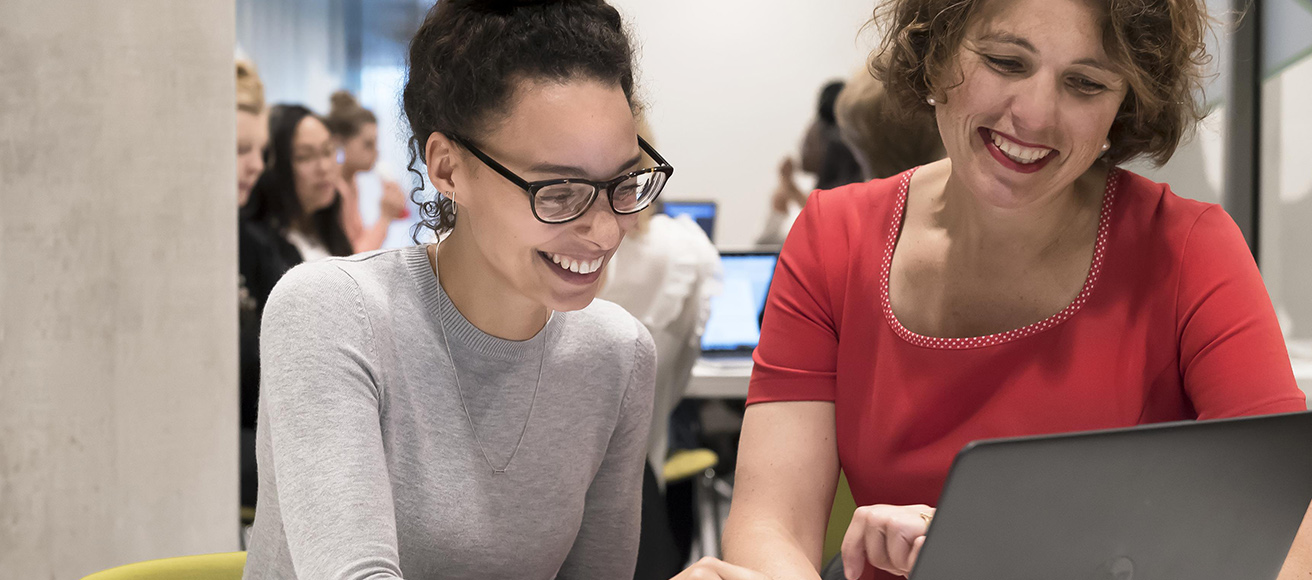 A subject librarian helping out a student