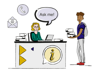 illustration ask the library staff