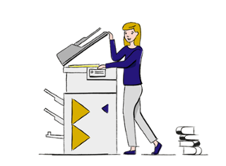 illustrations use the copy machine