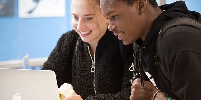 Two students studying