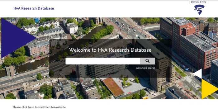 homepage HvA Research Database