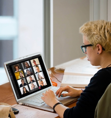 Student in Online Study Space