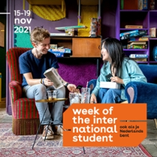 International student week, picture of 2 students.