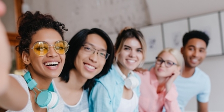 Students smiling